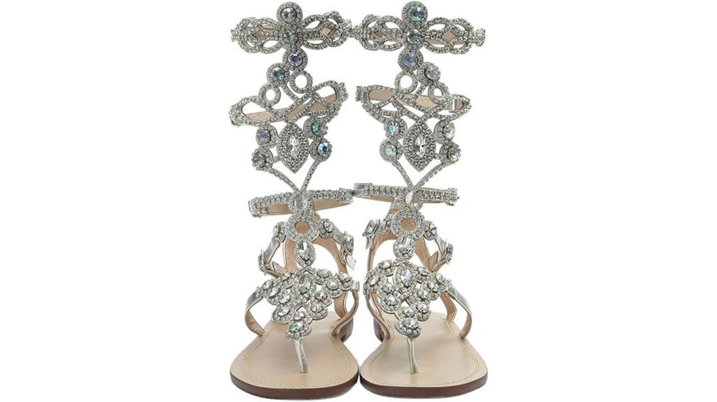 rhinestone gladiator summer sandals