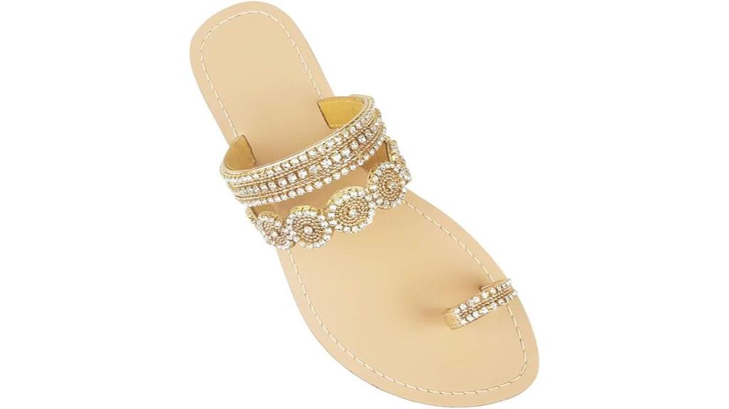 rhinestone toe ring sandals