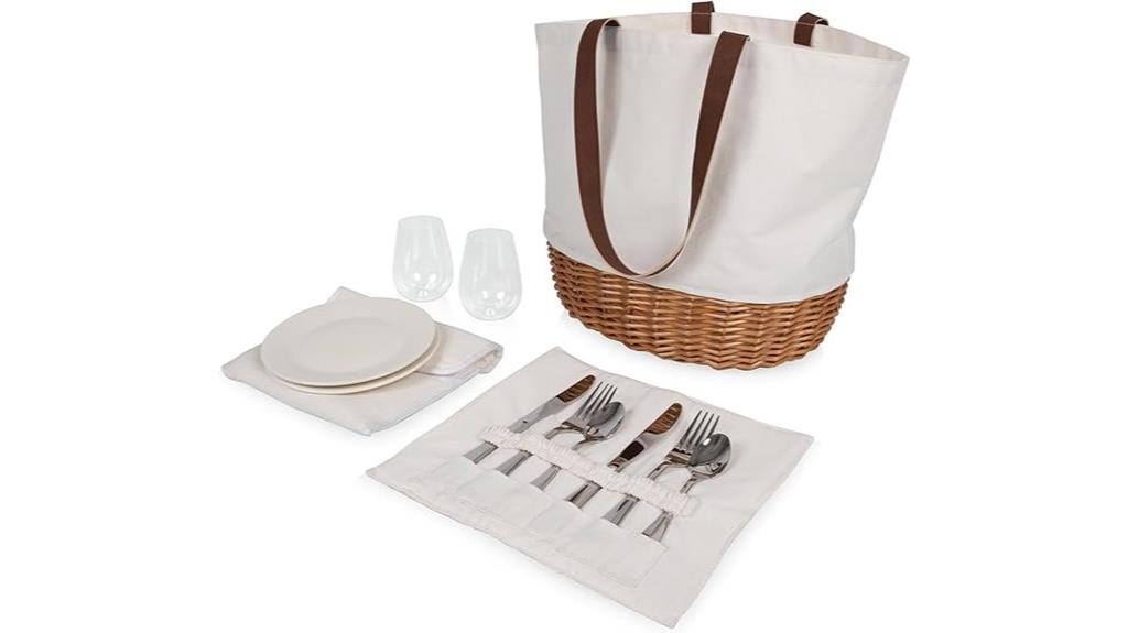 romantic canvas picnic basket