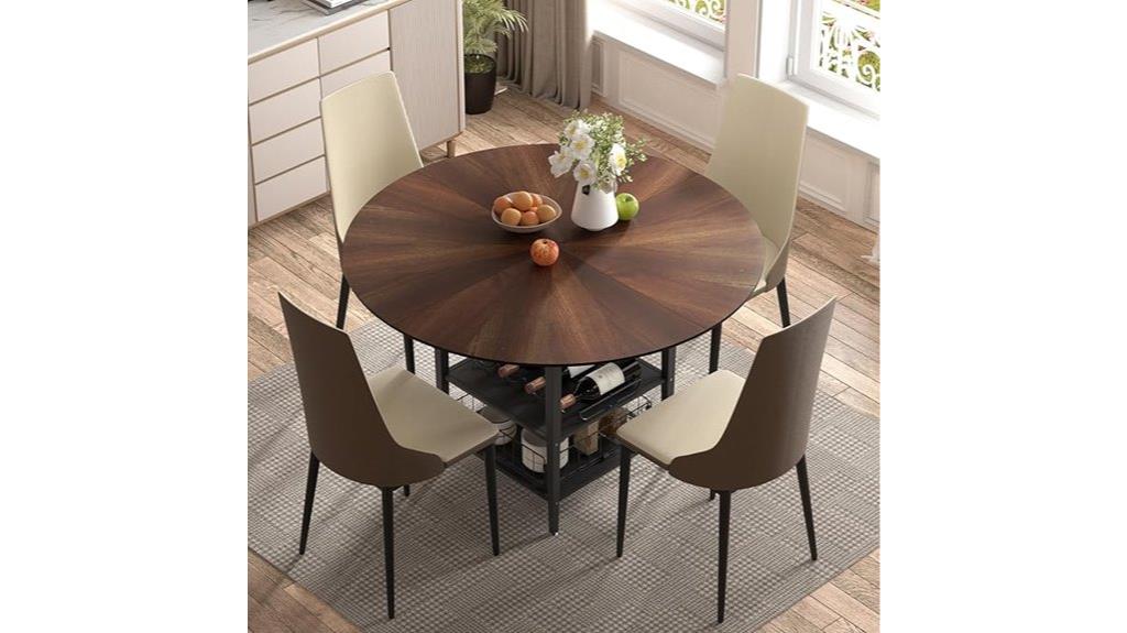 round dining table with storage