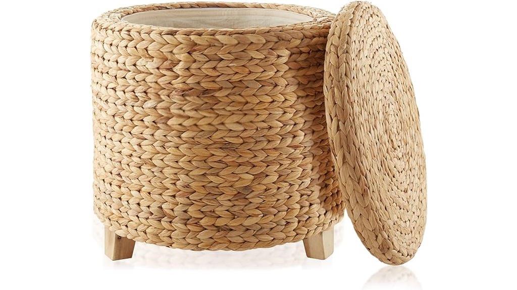 round ottoman with lid