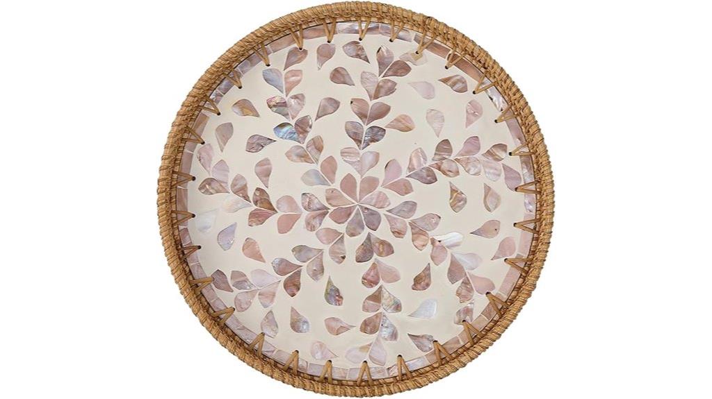 round rattan tray
