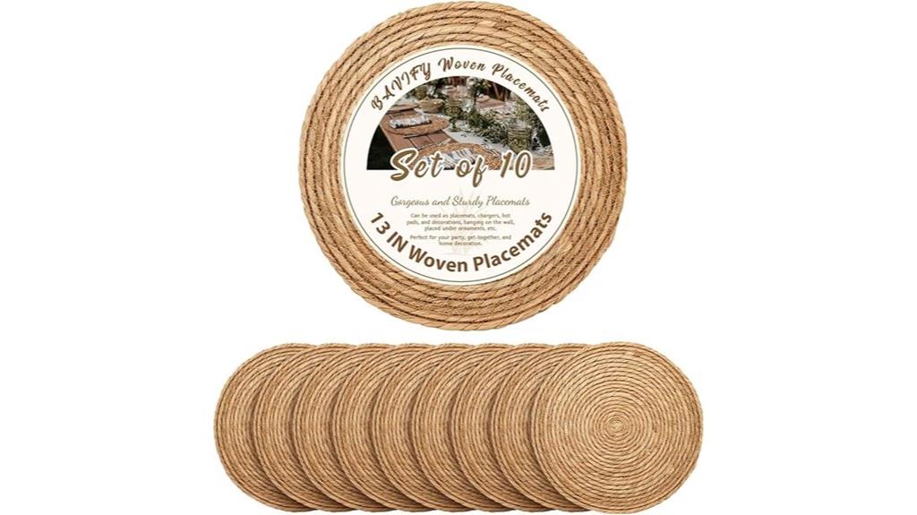 round woven placemats set