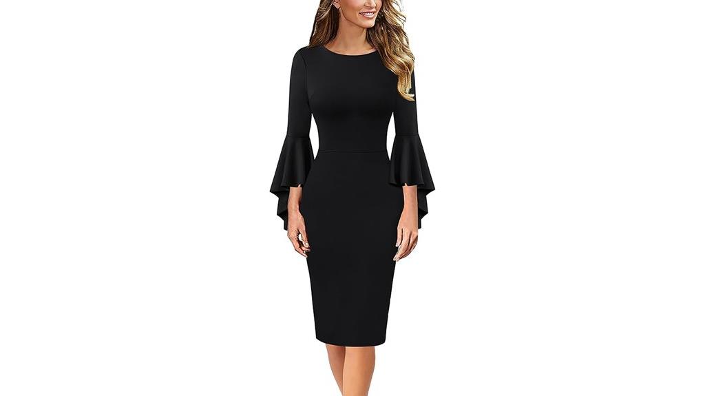 ruffle bell sleeves dress