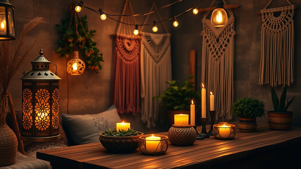 rustic boho lighting ambiance