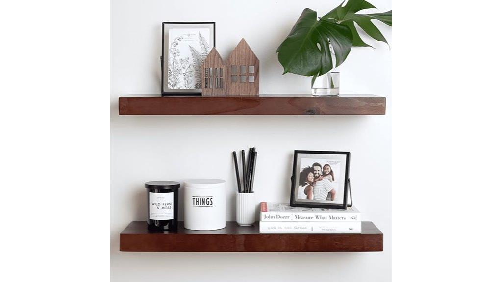 rustic farmhouse floating shelves