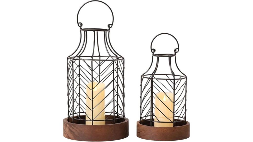 rustic farmhouse lantern set