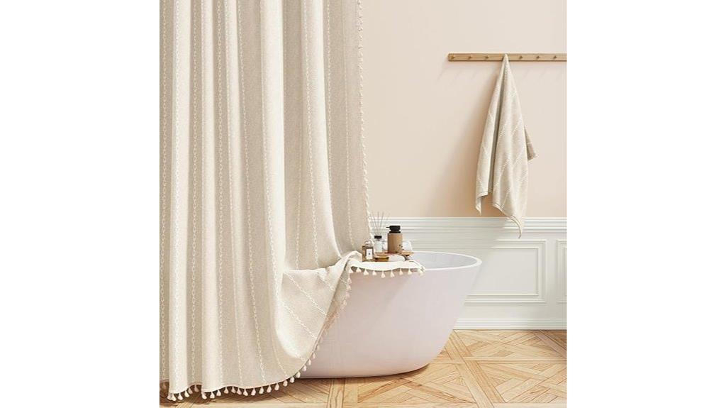 rustic linen striped curtain
