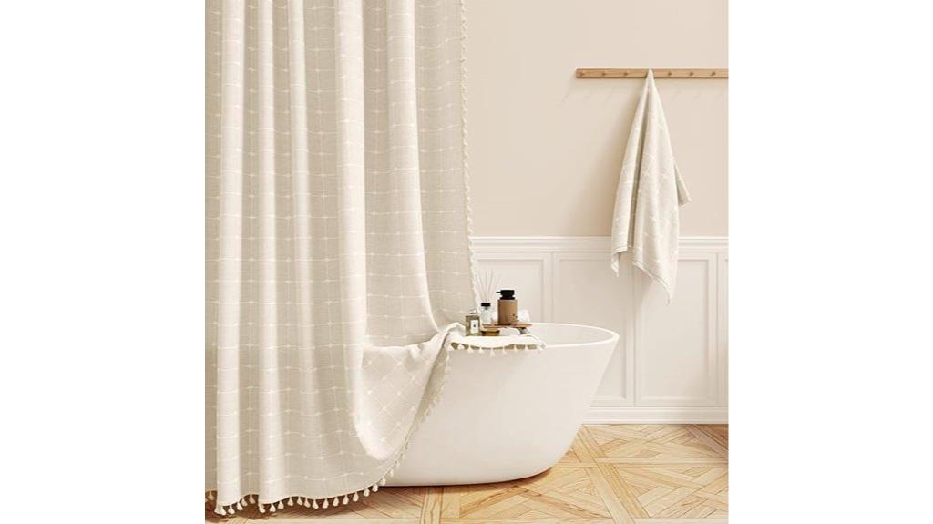 rustic linen tassel curtain