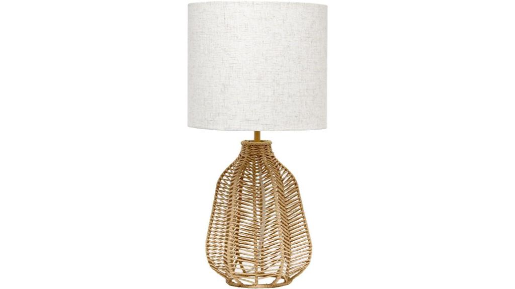 rustic rope rattan nightstand