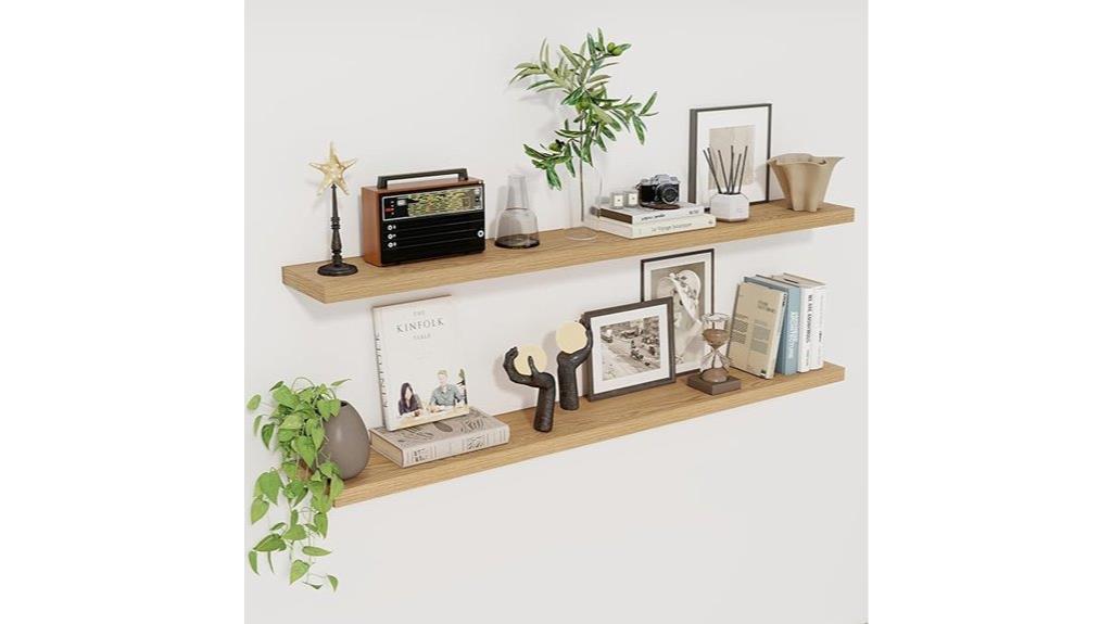 rustic wall shelves with invisible brackets