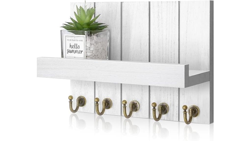 rustic white wall hooks