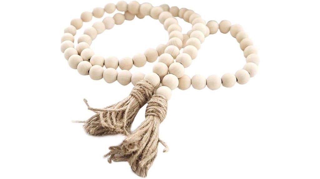 rustic wood bead tassel garland