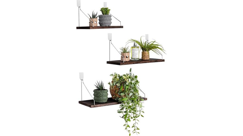 rustic wooden wall shelves