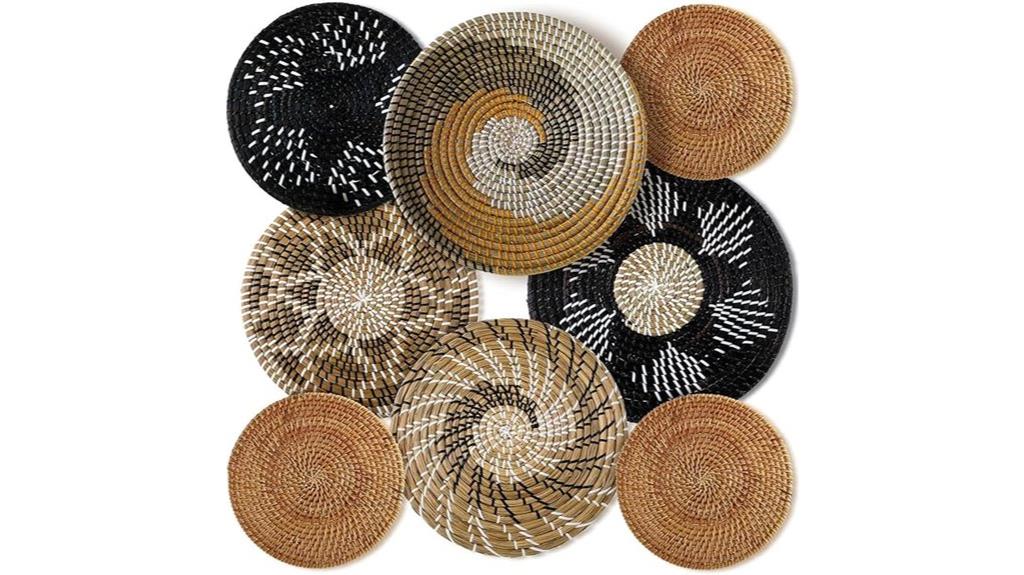 rustic woven wall baskets