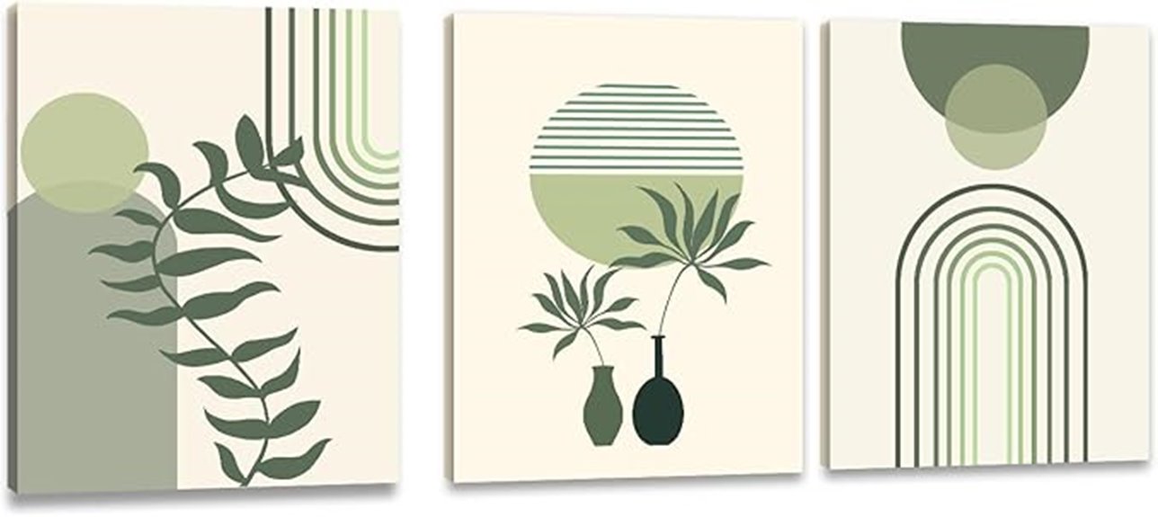 sage green boho art