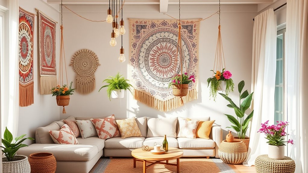 seasonal wall and light decor
