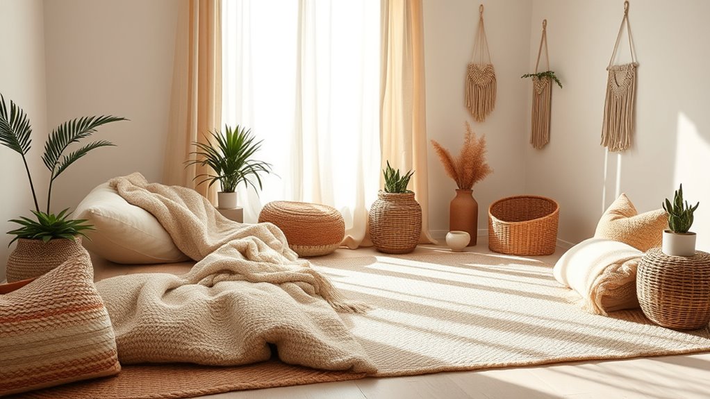 serene natural textured palette
