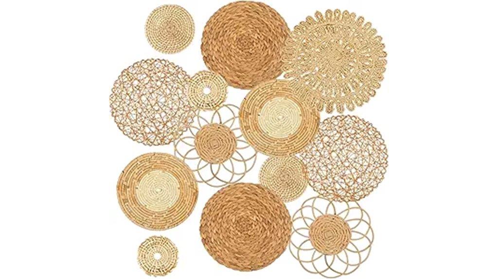 set of 13 boho wall baskets