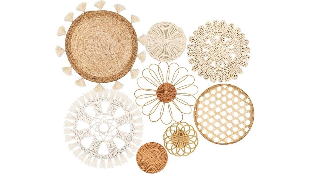 set of 8 boho baskets