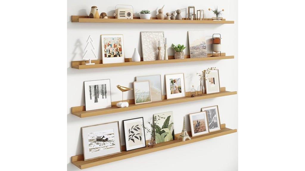 set of four floating shelves