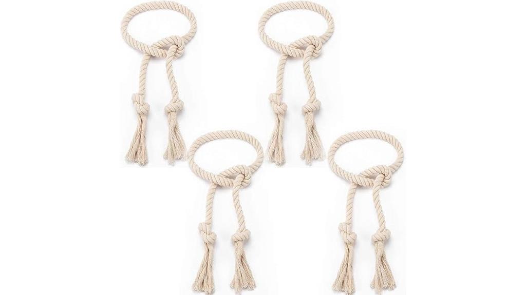 set of four woven tiebacks