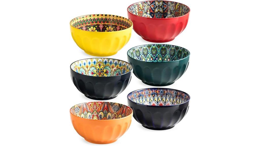 set of six ceramic bowls