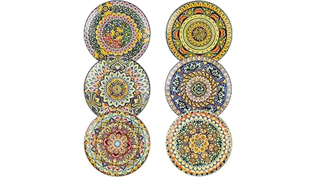 set of six ceramic dinner plates