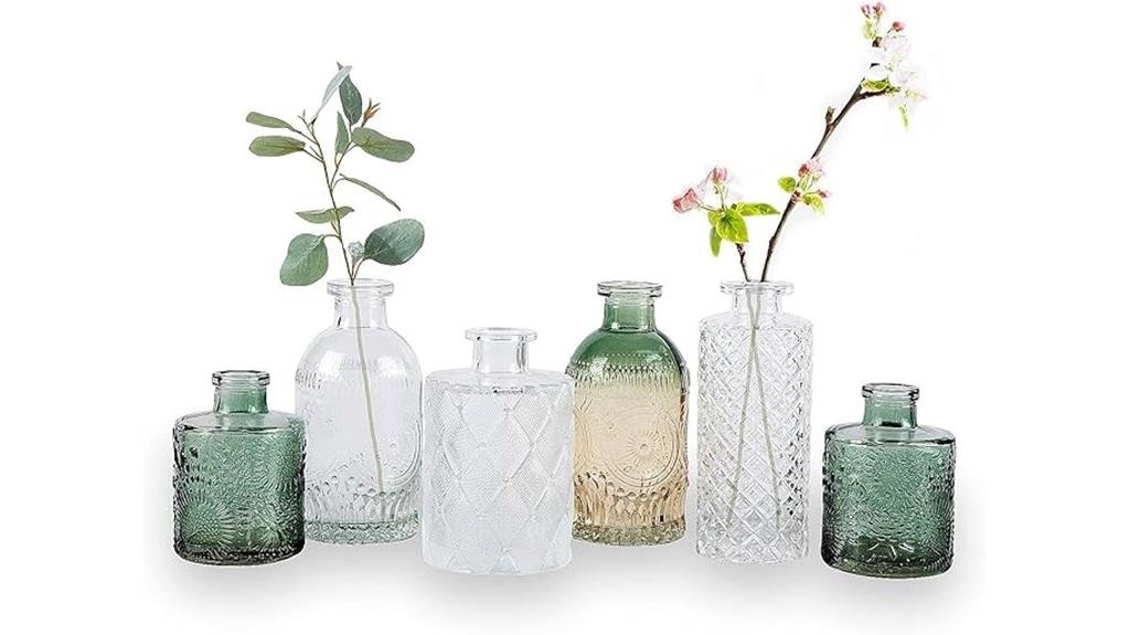 set of six small vases