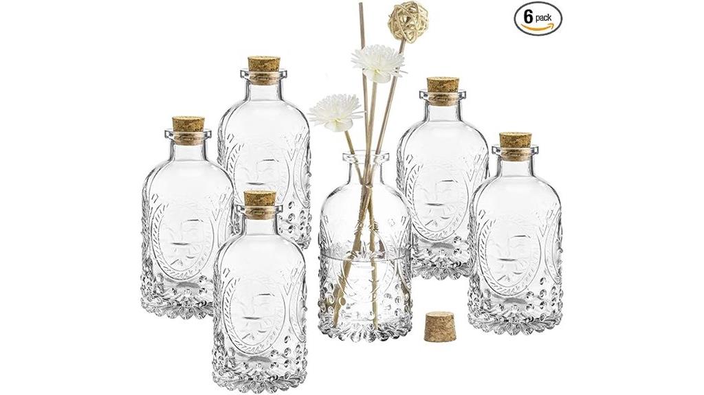 set of six vintage bottles