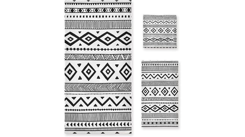 set of three bath towels