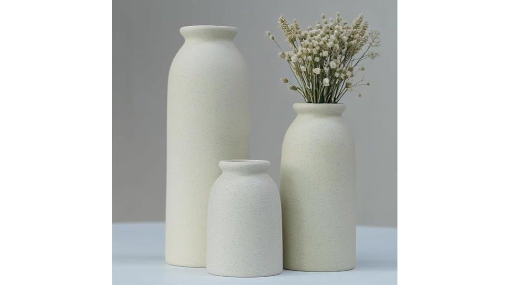 set of three ceramic vases