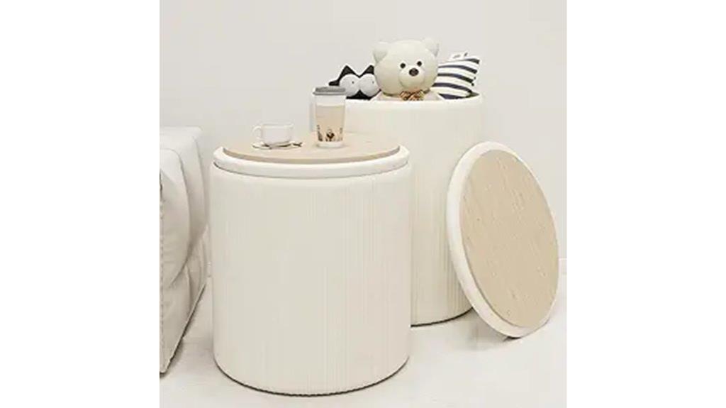 set of two storage ottomans