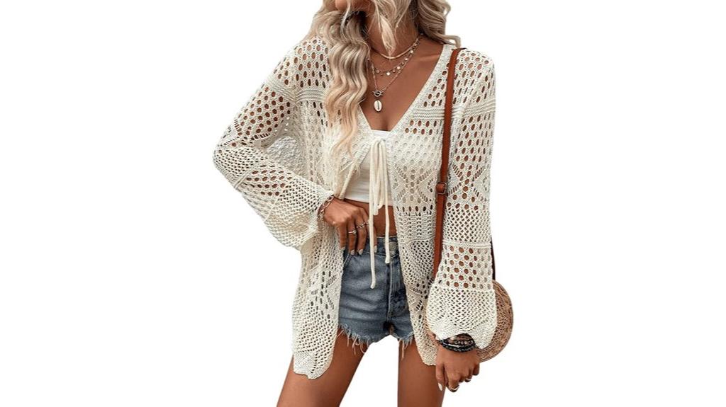 sheer tie front kimono