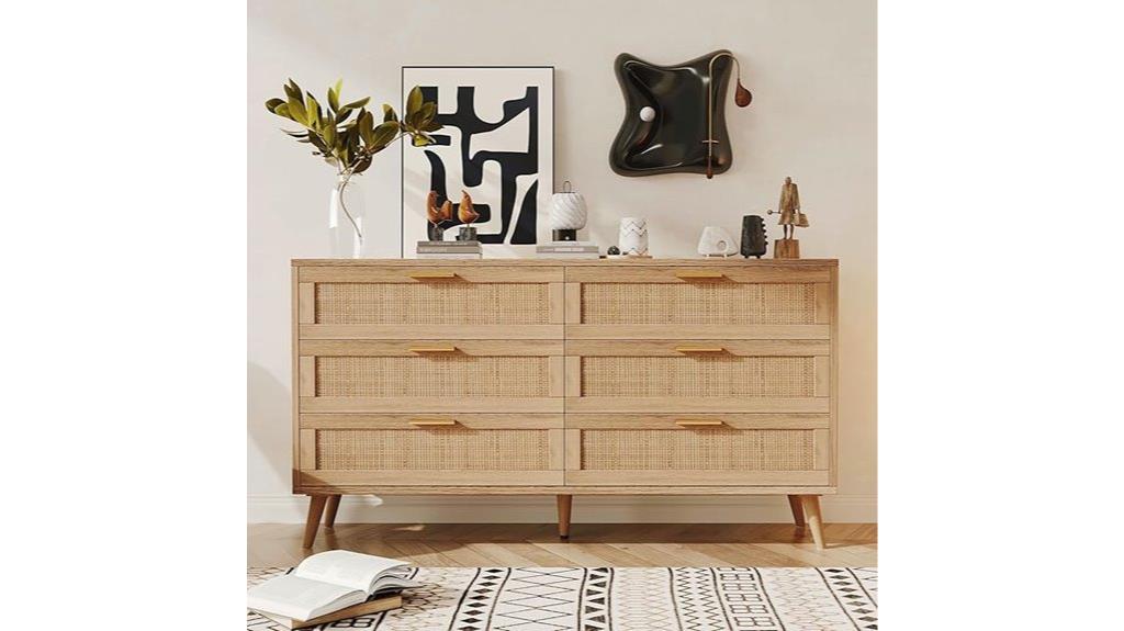 six drawer bedroom dresser