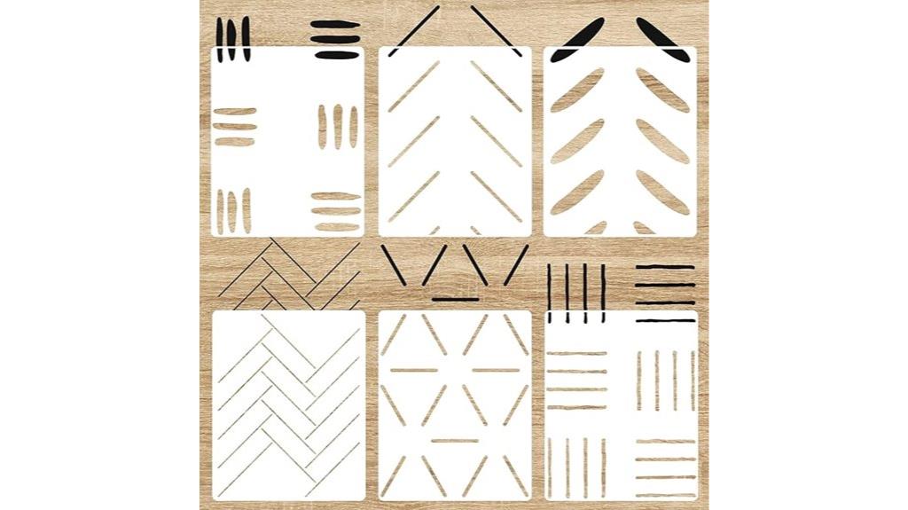 six geometric wall stencils
