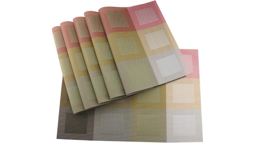 six pvc woven placemats