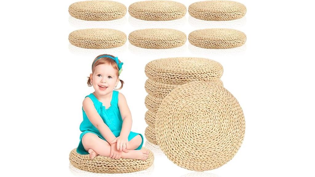 six round floor pillows
