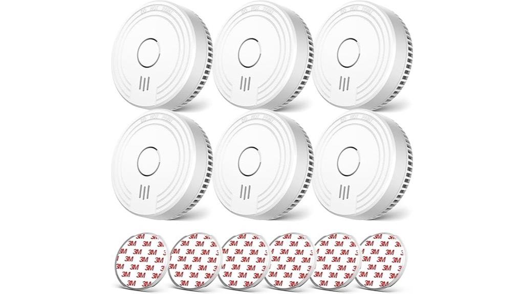 six smoke alarms pack