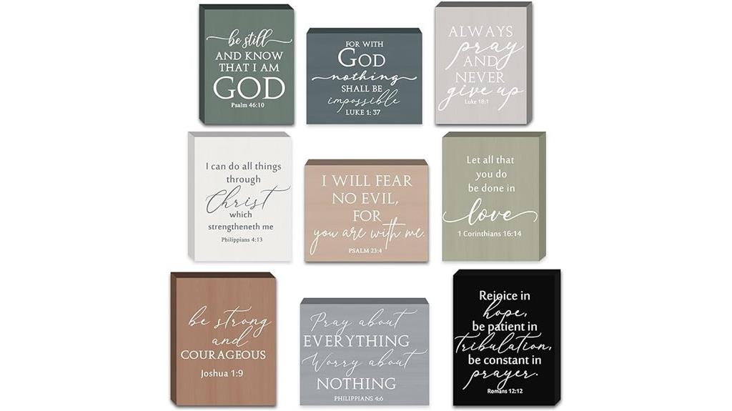 small wooden bible verse set