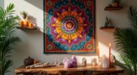 spiritual crystal tapestry decor
