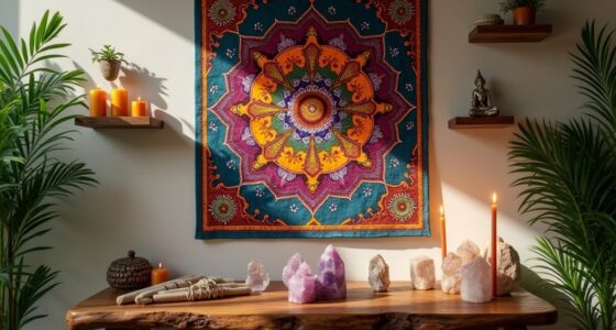 spiritual crystal tapestry decor