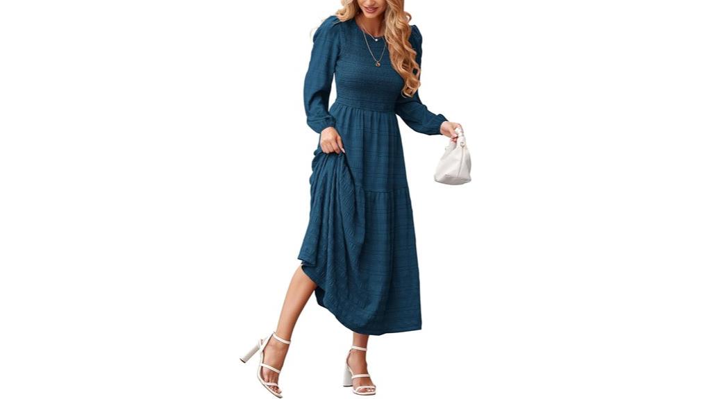 spring maxi dress with smocked tiers