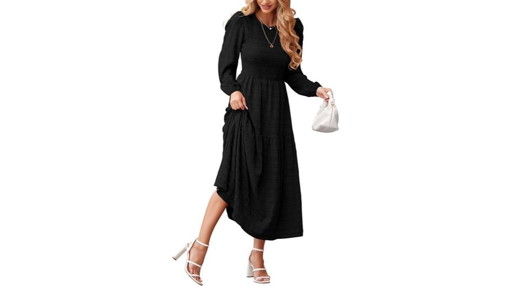 spring maxi dress with smocking