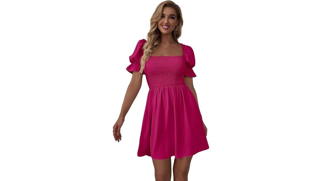 square neck flounce dress