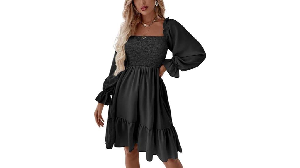 square neck lantern dress