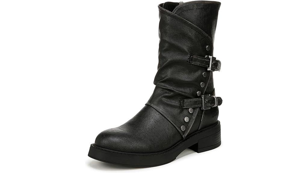 studded moto boot