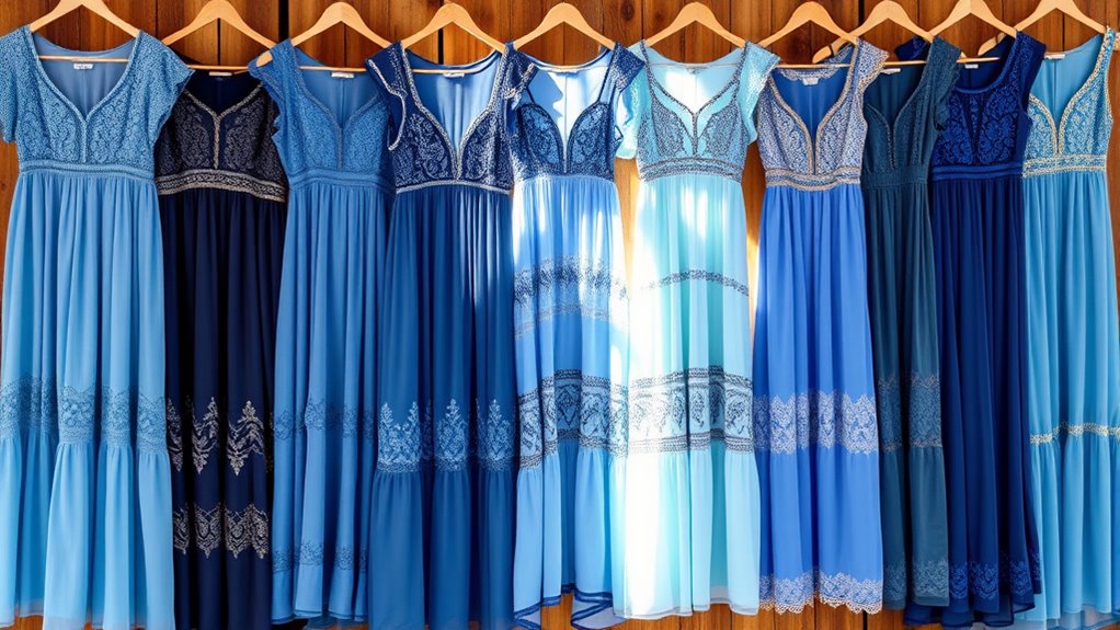stylish blue boho dresses