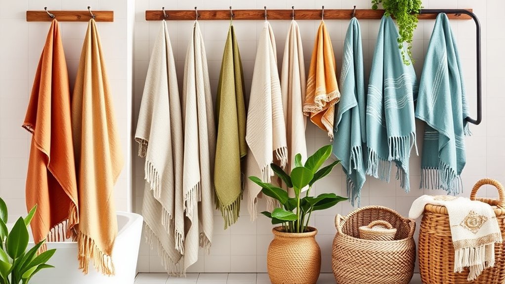stylish boho bathroom towels