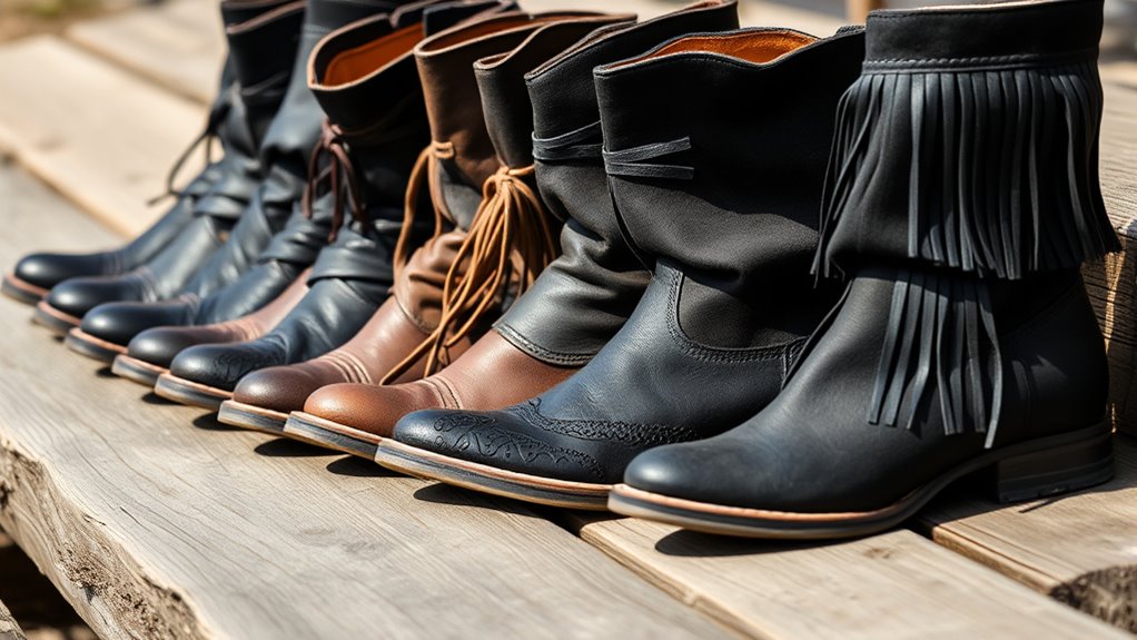 stylish boho black boots